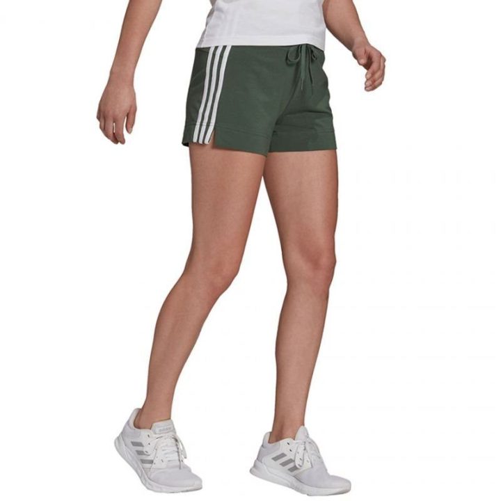 Moteriški medvilniniai šortai adidas Essentials Slim, chaki