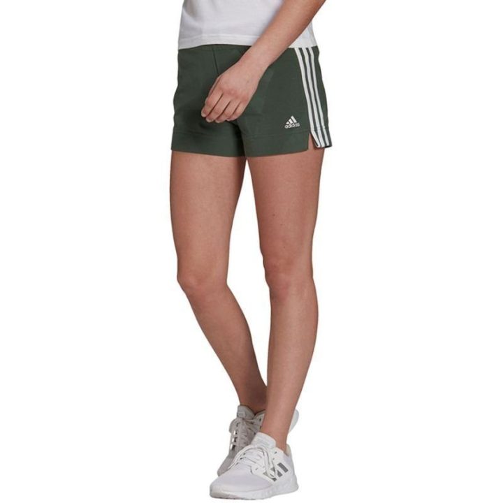 Moteriški medvilniniai šortai adidas Essentials Slim, chaki