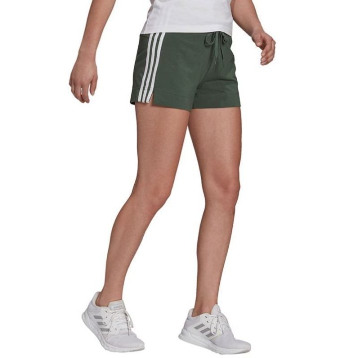 Moteriški medvilniniai šortai adidas Essentials Slim, chaki