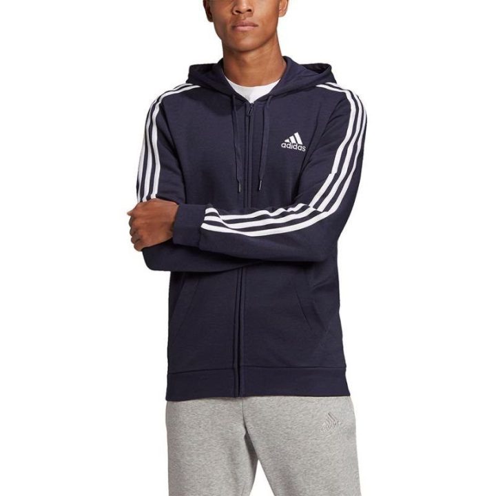 Vyriškas džemperis su užtrauktuku adidas Essentials, tamsiai mėlynas