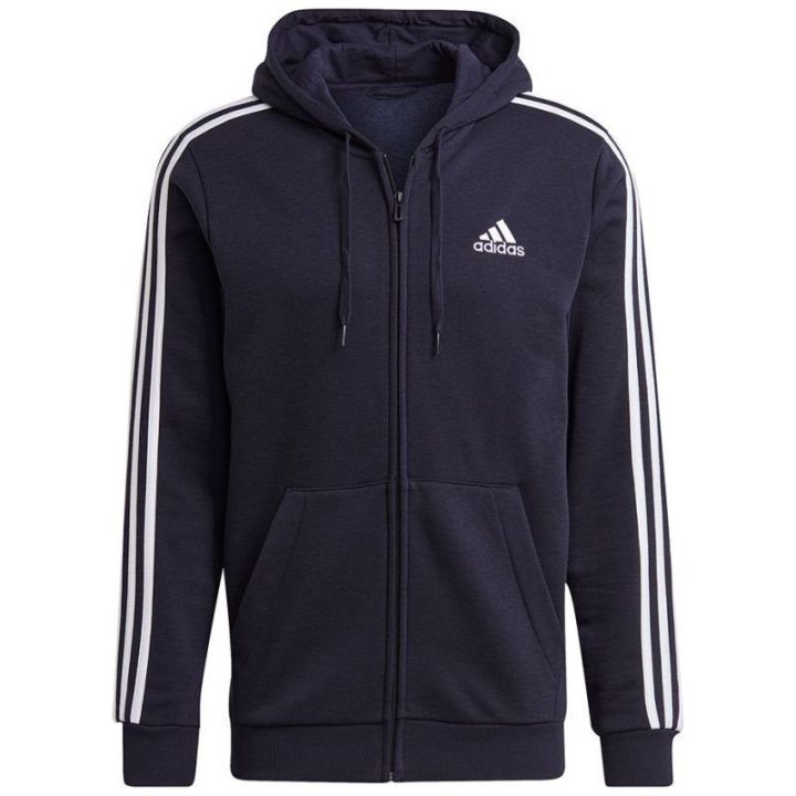 Vyriškas džemperis su užtrauktuku adidas Essentials, tamsiai mėlynas