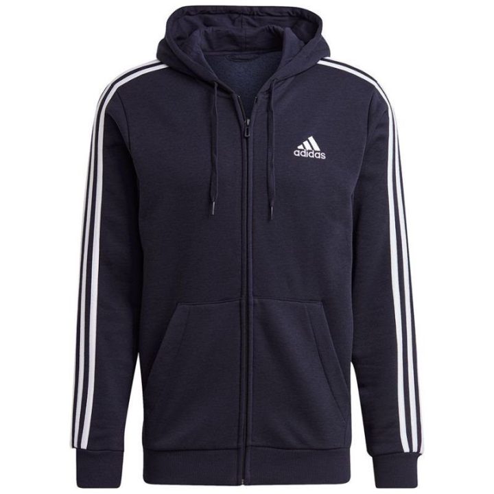 Vyriškas džemperis su užtrauktuku adidas Essentials, tamsiai mėlynas