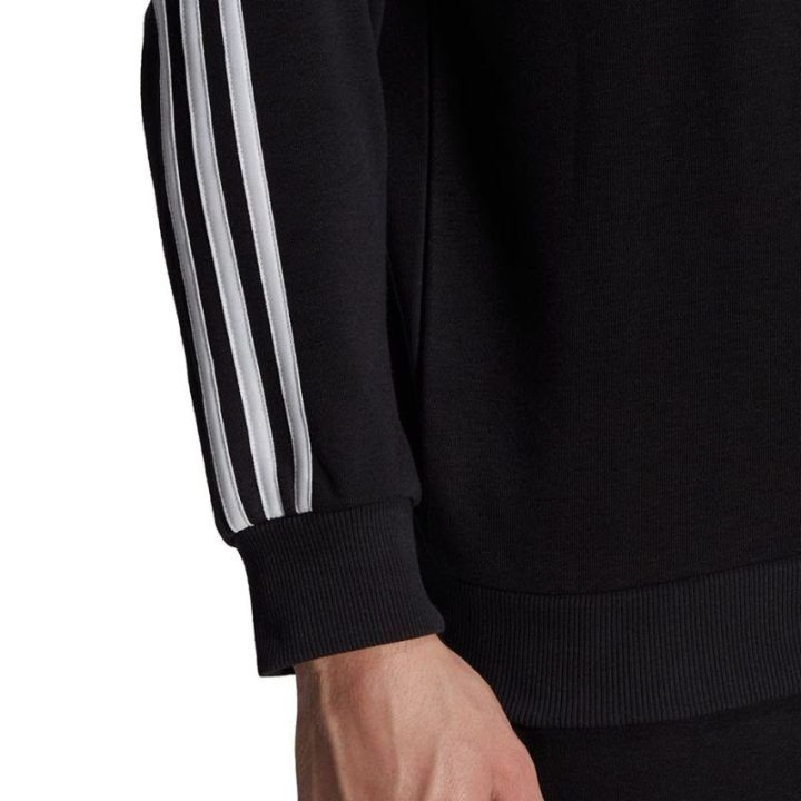 Vyriškas medvilninis džemperis su juostomis adidas Essentials, juodas