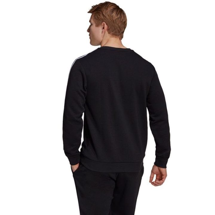 Vyriškas medvilninis džemperis su juostomis adidas Essentials, juodas