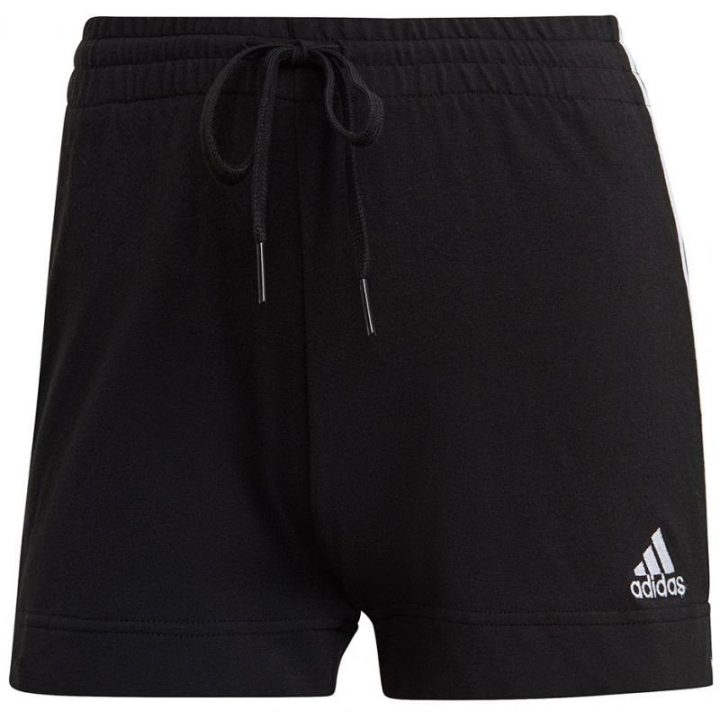 Moteriški medvilniniai šortai adidas Essentials Slim, juodi ir balti