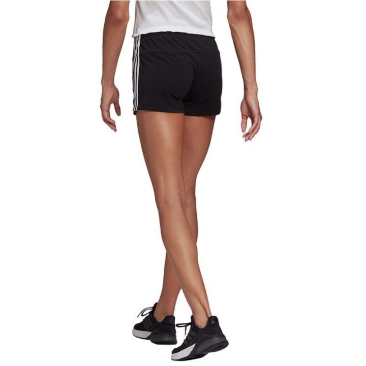 Moteriški medvilniniai šortai adidas Essentials Slim, juodi ir balti