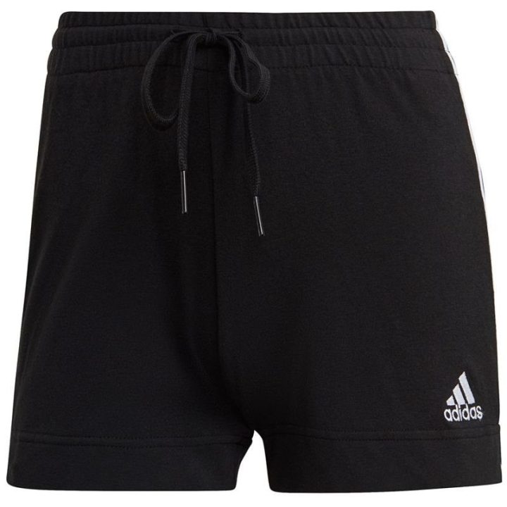 Moteriški medvilniniai šortai adidas Essentials Slim, juodi ir balti