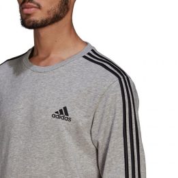Vyriškas medvilninis džemperis su juostomis adidas Essentials, pilkas