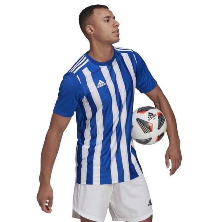 Vyriški marškinėliai adidas Striped 21, mėlyni ir balti