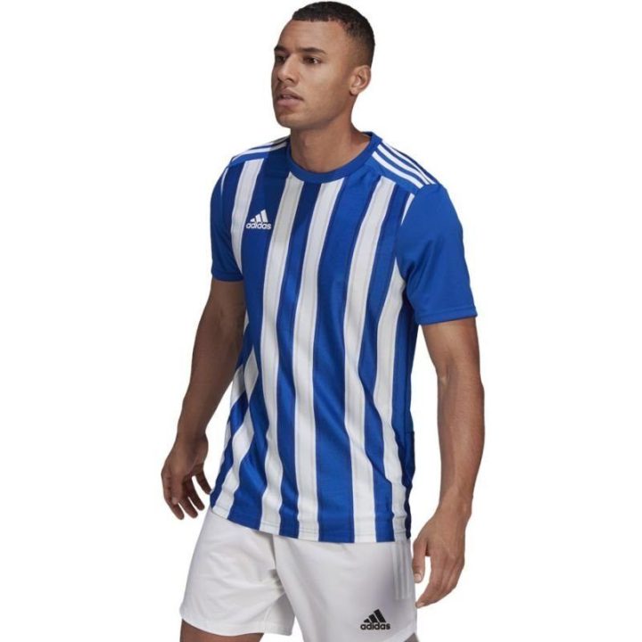 Vyriški marškinėliai adidas Striped 21, mėlyni ir balti