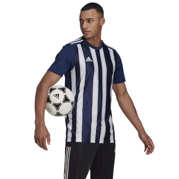 Vyriški marškinėliai adidas Striped 21, tamsiai mėlyni ir balti