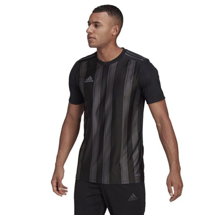 Vyriški marškinėliai adidas Striped 21 JSY, juodi ir pilki