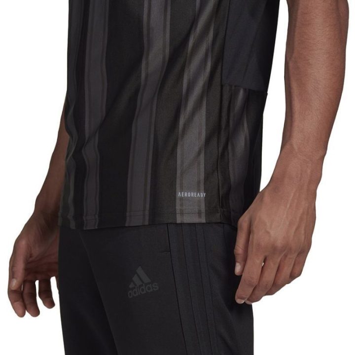 Vyriški marškinėliai adidas Striped 21 JSY, juodi ir pilki