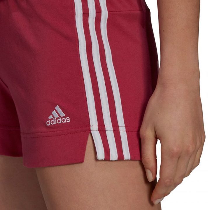 Moteriški medvilniniai šortai adidas Essentials, bordo