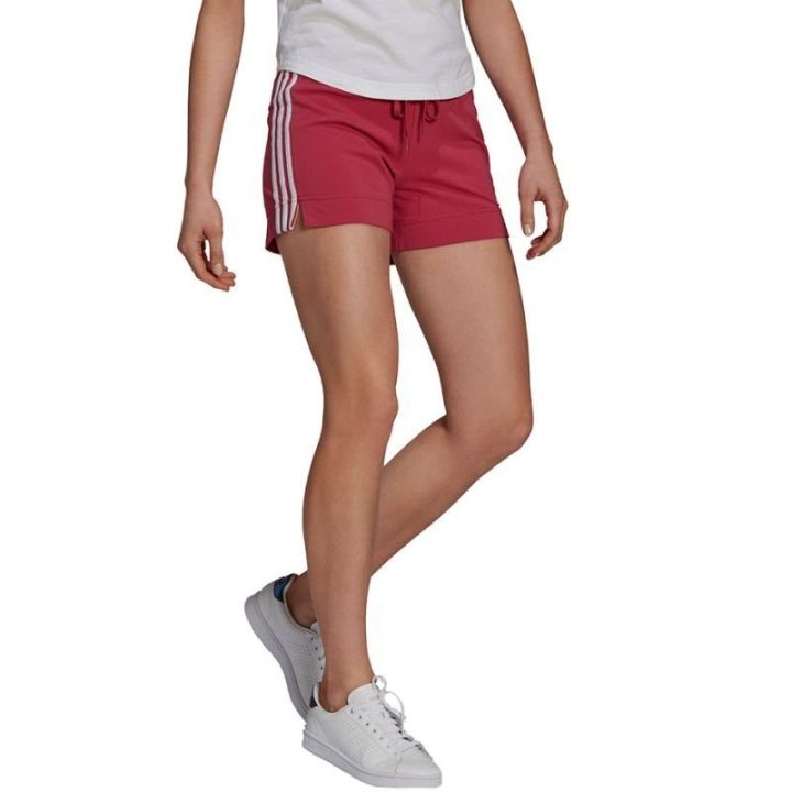 Moteriški medvilniniai šortai adidas Essentials, bordo