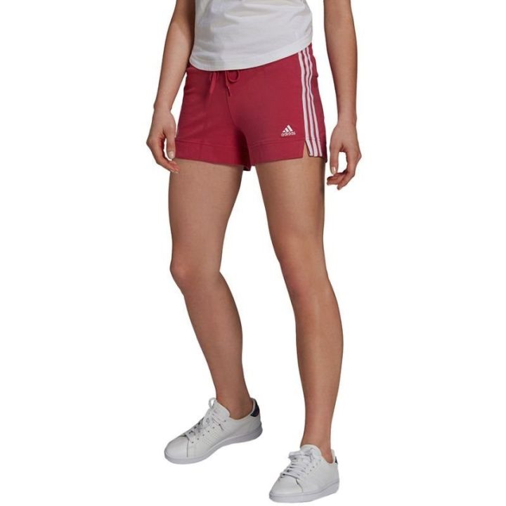 Moteriški medvilniniai šortai adidas Essentials, bordo