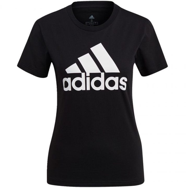Moteriški medvilniniai marškinėliai adidas Essentials Regular, juodi