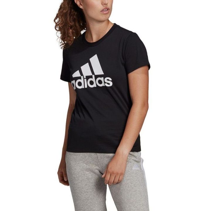 Moteriški medvilniniai marškinėliai adidas Essentials Regular, juodi