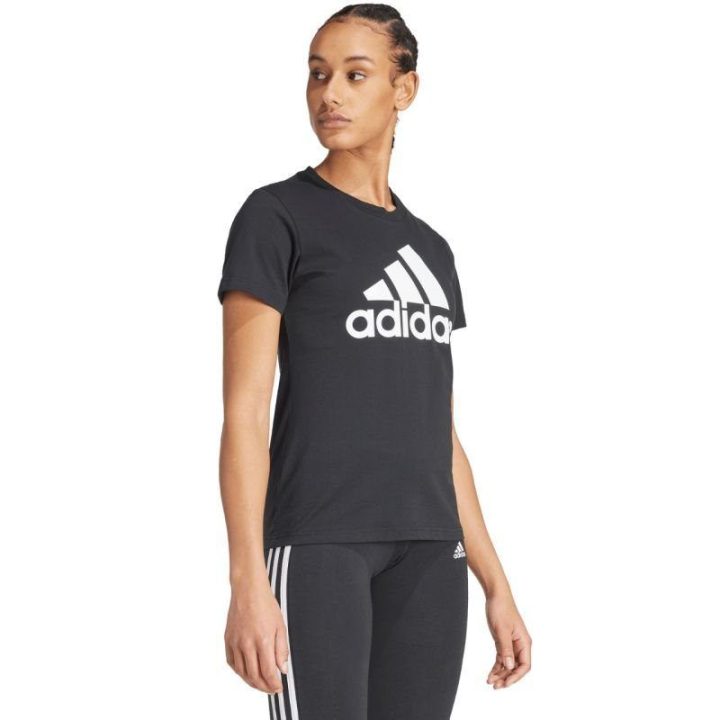 Moteriški medvilniniai marškinėliai adidas Essentials Regular, juodi