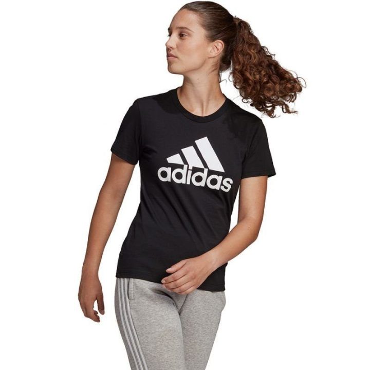 Moteriški medvilniniai marškinėliai adidas Essentials Regular, juodi