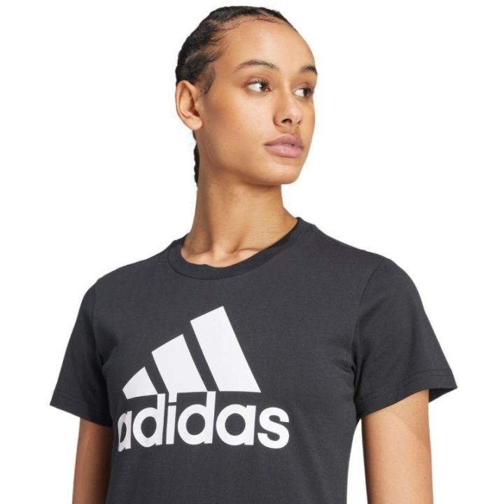 Moteriški medvilniniai marškinėliai adidas Essentials Regular, juodi