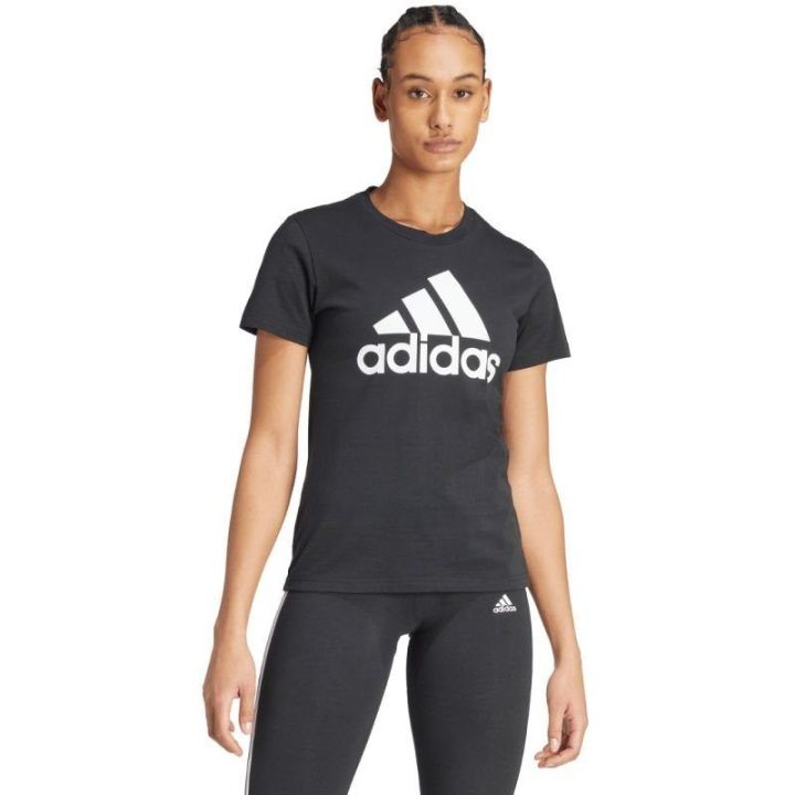 Moteriški medvilniniai marškinėliai adidas Essentials Regular, juodi