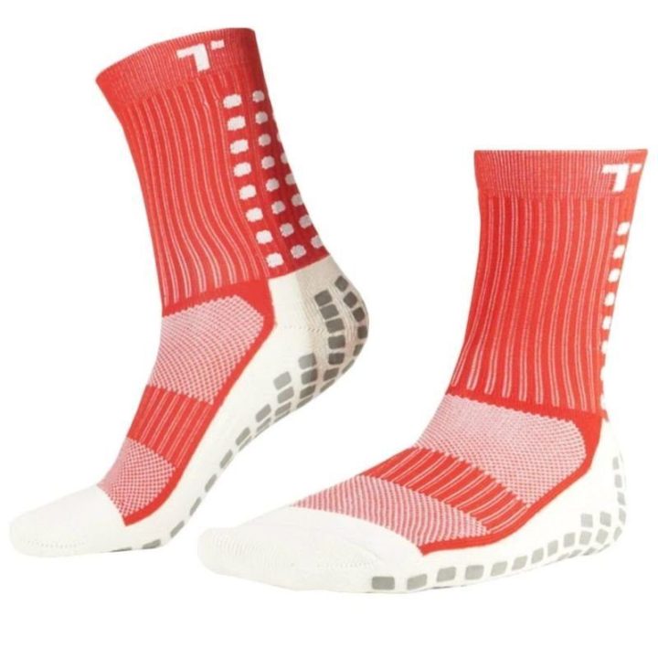 Vyriškos futbolo kojinės Trusox 3.0 Thin, raudonos ir baltos spalvos