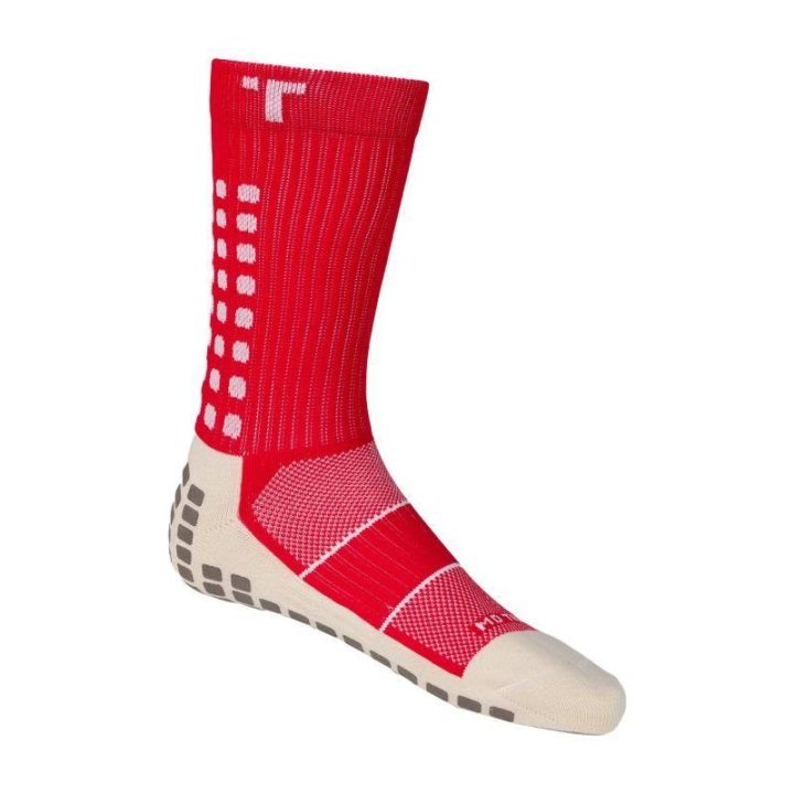 Vyriškos futbolo kojinės Trusox 3.0 Thin, raudonos ir baltos spalvos