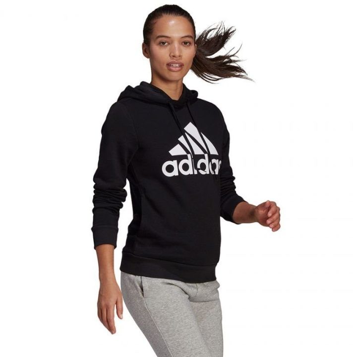 Moteriškas džemperis su kengūros kišene adidas, juodas