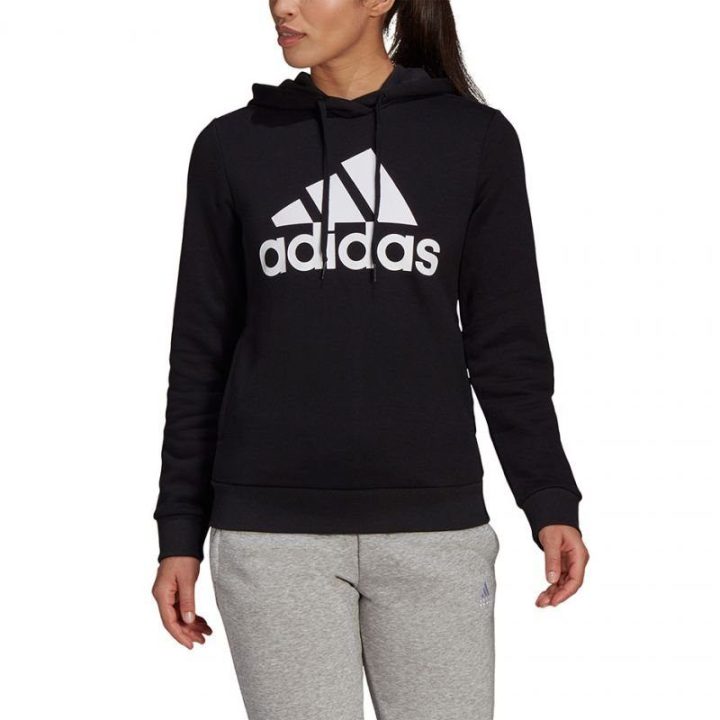 Moteriškas džemperis su kengūros kišene adidas, juodas