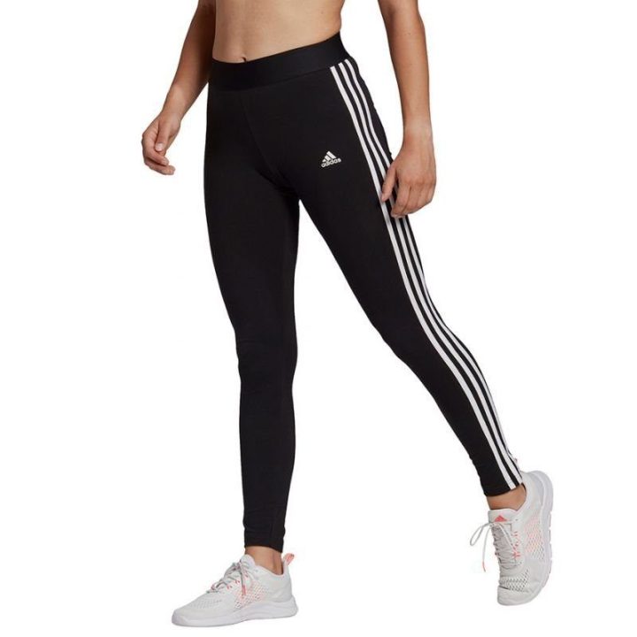 Moteriškos medvilninės tamprės su juostomis adidas Essentials, juodos