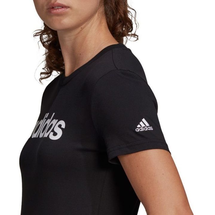Moteriški medvilniniai marškinėliai adidas Essentials Slim, juodi