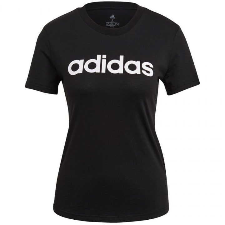 Moteriški medvilniniai marškinėliai adidas Essentials Slim, juodi