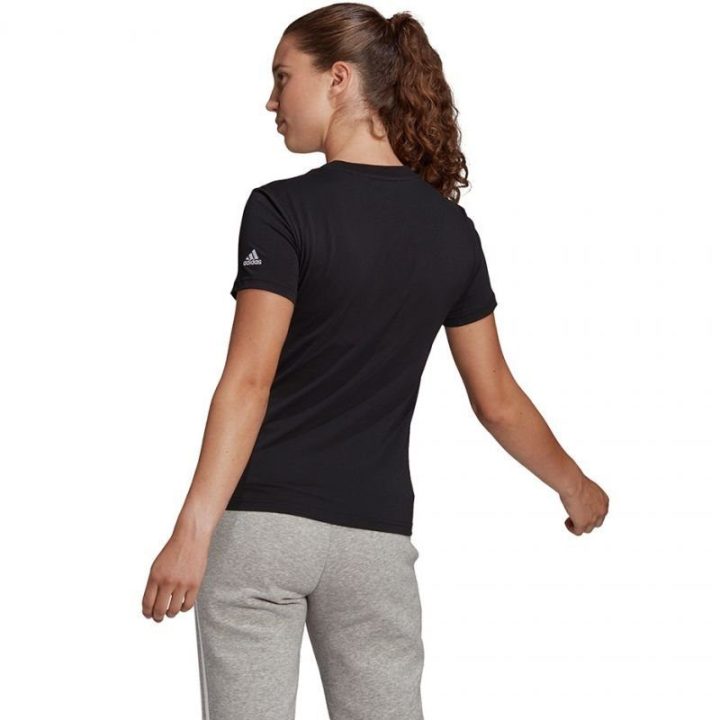 Moteriški medvilniniai marškinėliai adidas Essentials Slim, juodi