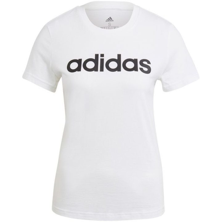Moteriški medvilniniai marškinėliai adidas Essentials Linear, balti