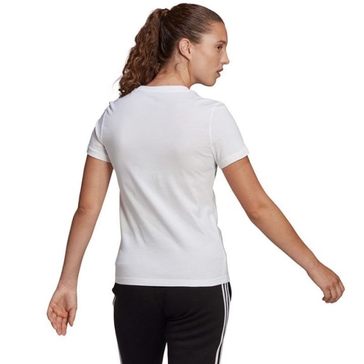 Moteriški medvilniniai marškinėliai adidas Essentials Linear, balti