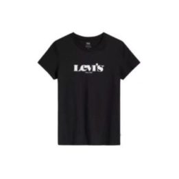Moteriški medvilniniai marškinėliai Levi's The Perfect Tee, juodi