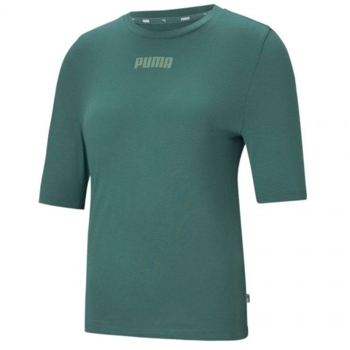 Moteriški medvilniniai marškinėliai Puma Modern Basics, žali