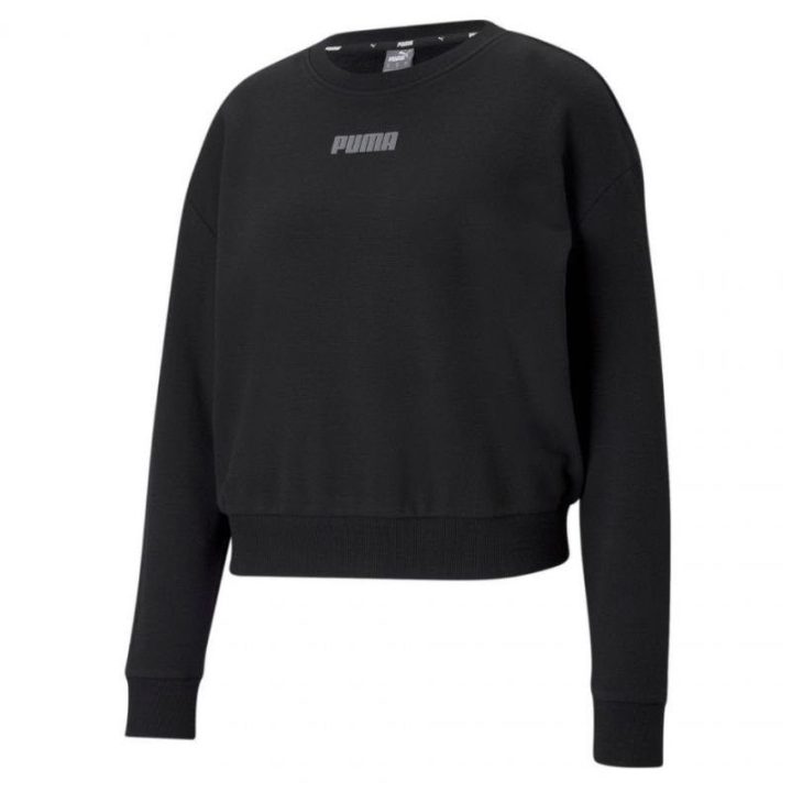 Moteriškas medvilninis džemperis Puma Modern Basics Crew, juodas