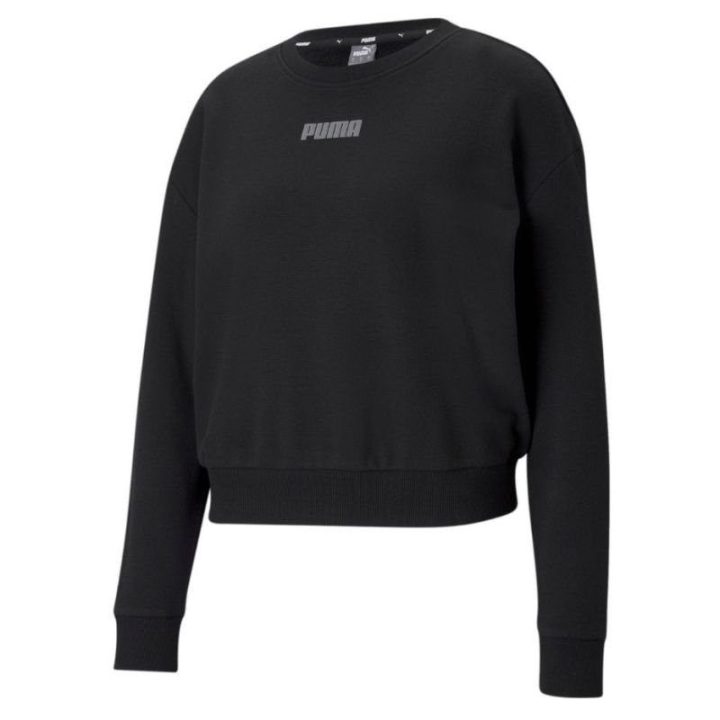 Moteriškas medvilninis džemperis Puma Modern Basics Crew, juodas