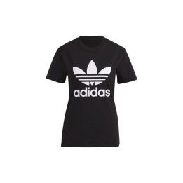 Moteriški medvilniniai marškinėliai adidas Trefoil, juodi