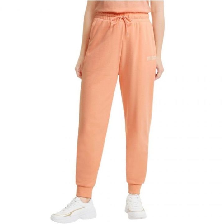 Moteriškos sportinės kelnės Puma Modern Basics High, persikinės