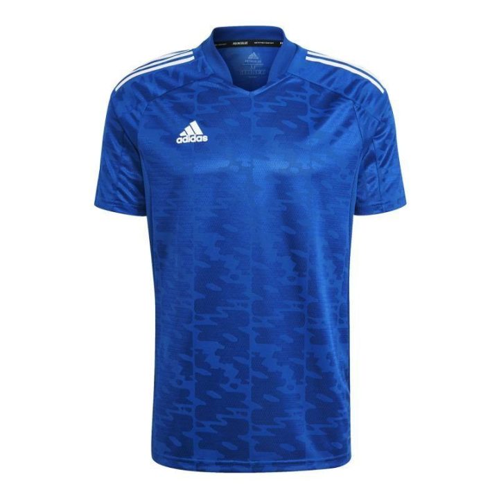 Vyriški marškinėliai su V formos iškirpte adidas Condivo 21, mėlyni