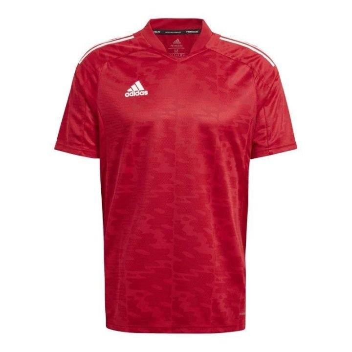 Vyriški marškinėliai su V formos iškirpte adidas Condivo 21, raudoni