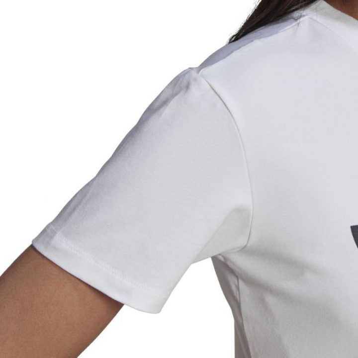 Moteriški laisvo kirpimo marškinėliai adidas Trefoil, balti