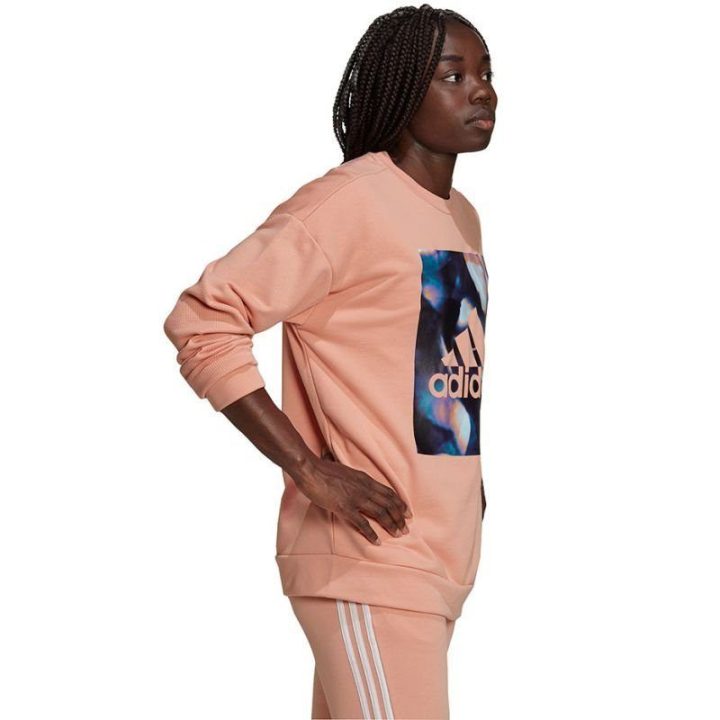 Moteriškas medvilninis džemperis adidas Youforyou, abrikosų
