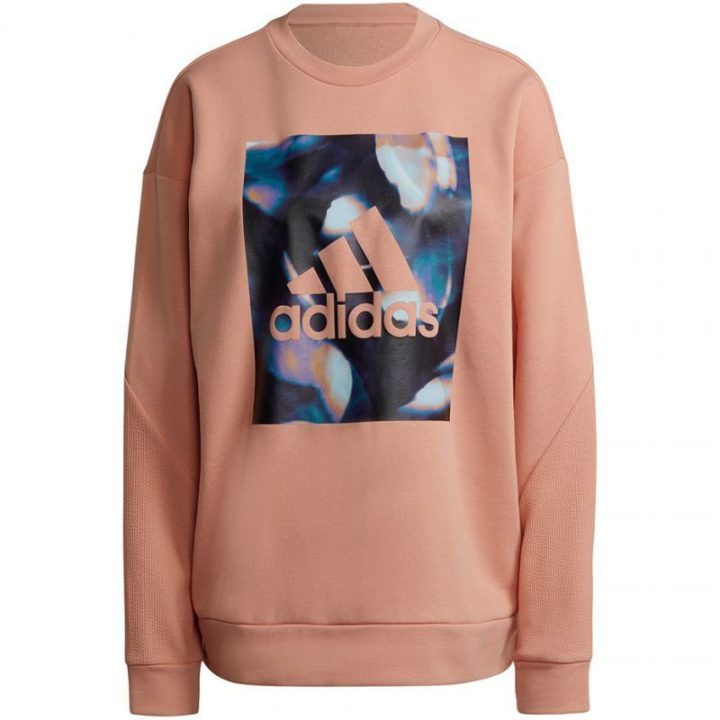 Moteriškas medvilninis džemperis adidas Youforyou, abrikosų