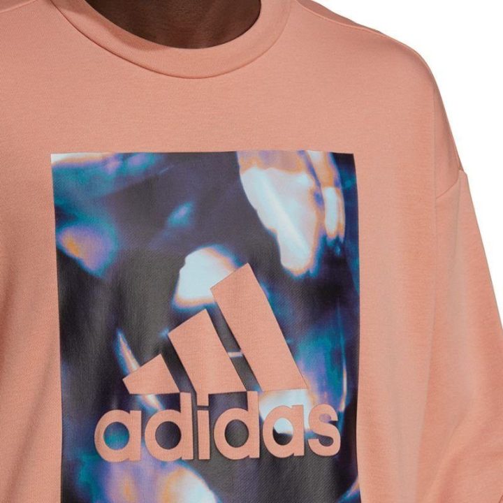 Moteriškas medvilninis džemperis adidas Youforyou, abrikosų