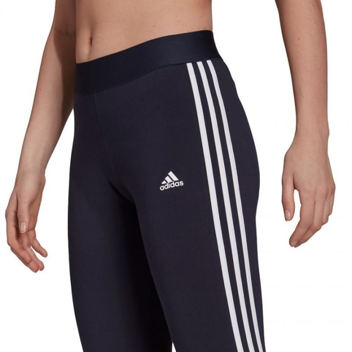 Moteriškos medvilninės tamprės adidas Essentials 3S, tamsiai mėlynos