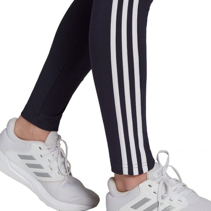 Moteriškos medvilninės tamprės adidas Essentials 3S, tamsiai mėlynos